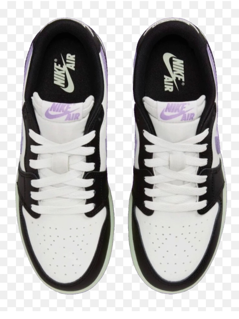 NWT!! Nike Low-Top Sneakers; White, Black and Purple with Glow in the dark soles - Picture 2 of 7